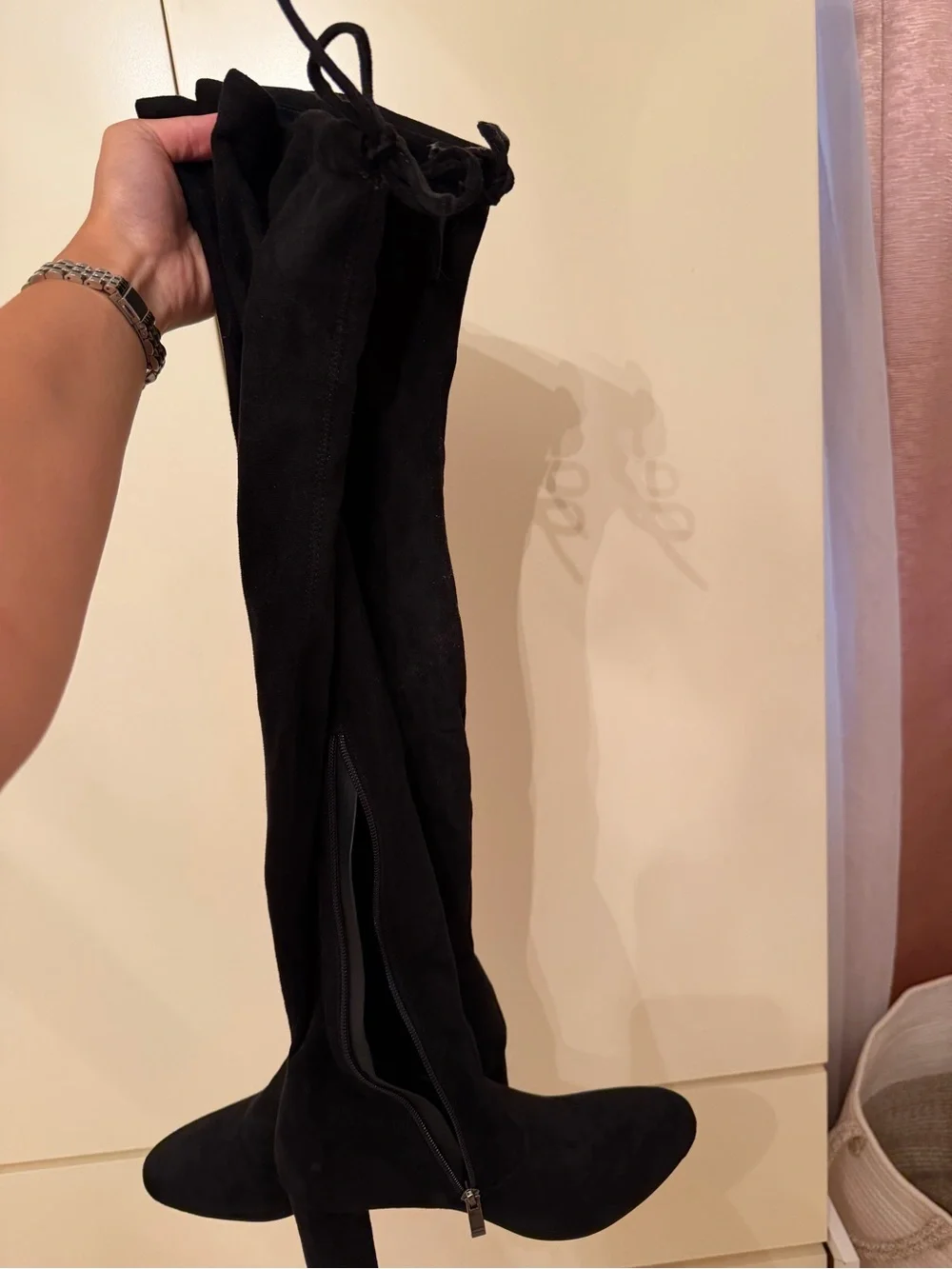 Women's Black Over-the-Knee Heel Boots